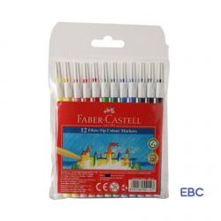 FABER-CASTELL 12 Fibre Tip Colour Markers